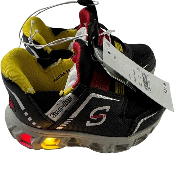 S Sport‎ by Skechers Kaleb Light Up Shoes Step-Ins Black Toddler Boy Size 5 NWT - Picture 1 of 6
